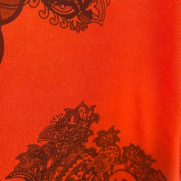 Domani Casual Stylish Cotton Blend Orange & Black Mandala Inspired Boho Top L - Picture 11 of 11